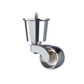 Chrome Round Cup Castor with Separate Screw - 1 1/4 inch (32mm)
