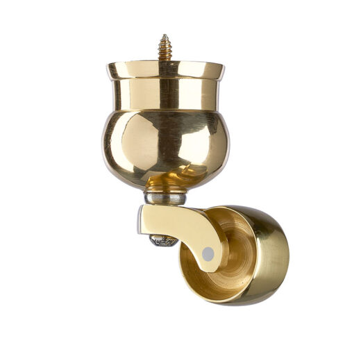 Brass Cauldron Castor with Separate Screw - 1 1/4 inch (32mm)