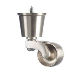 Stainless Steel Finish Brass Round Cup Castor with Separate Screw - 1 1/4 inch (32mm)